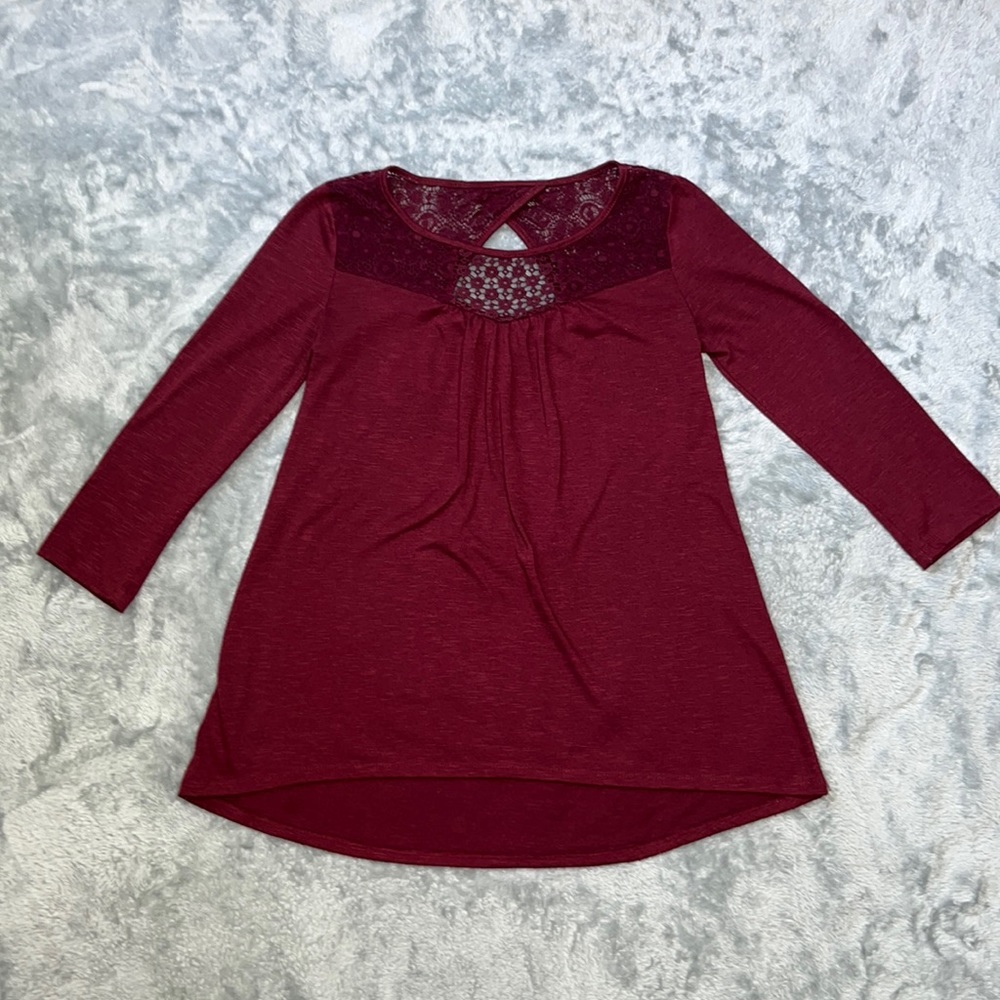 Mossimo Supply Co Burgundy Lace Top